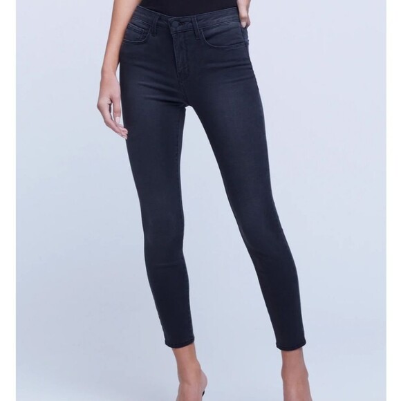 L'Agence Margot Skinny High-Rise Stretchy Jeans in Dark Graphite - Picture 2 of 11